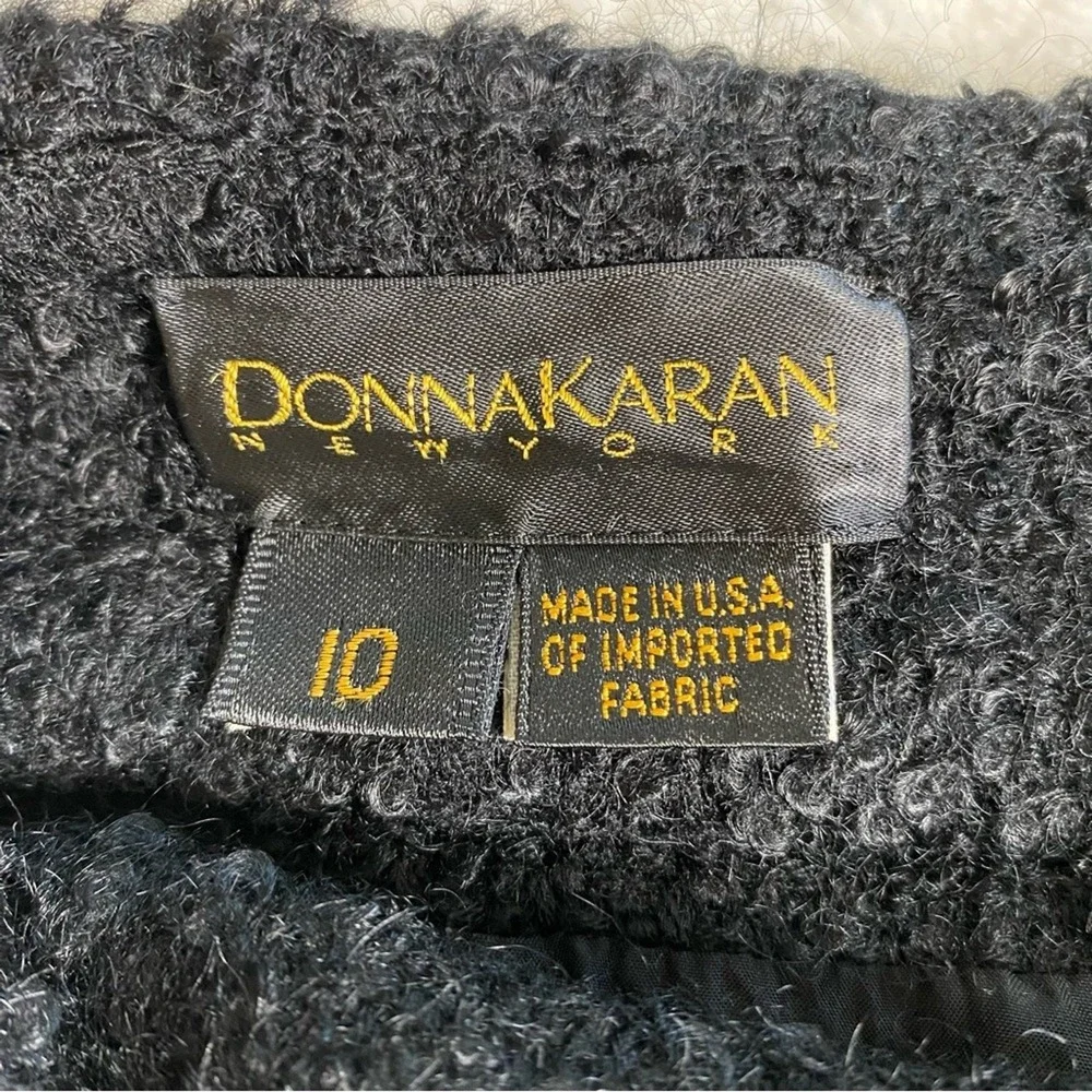 Vintage Donna Karan Women's‎ Midi Pencil Skirt Size 10 Black Wool Mohair Blend